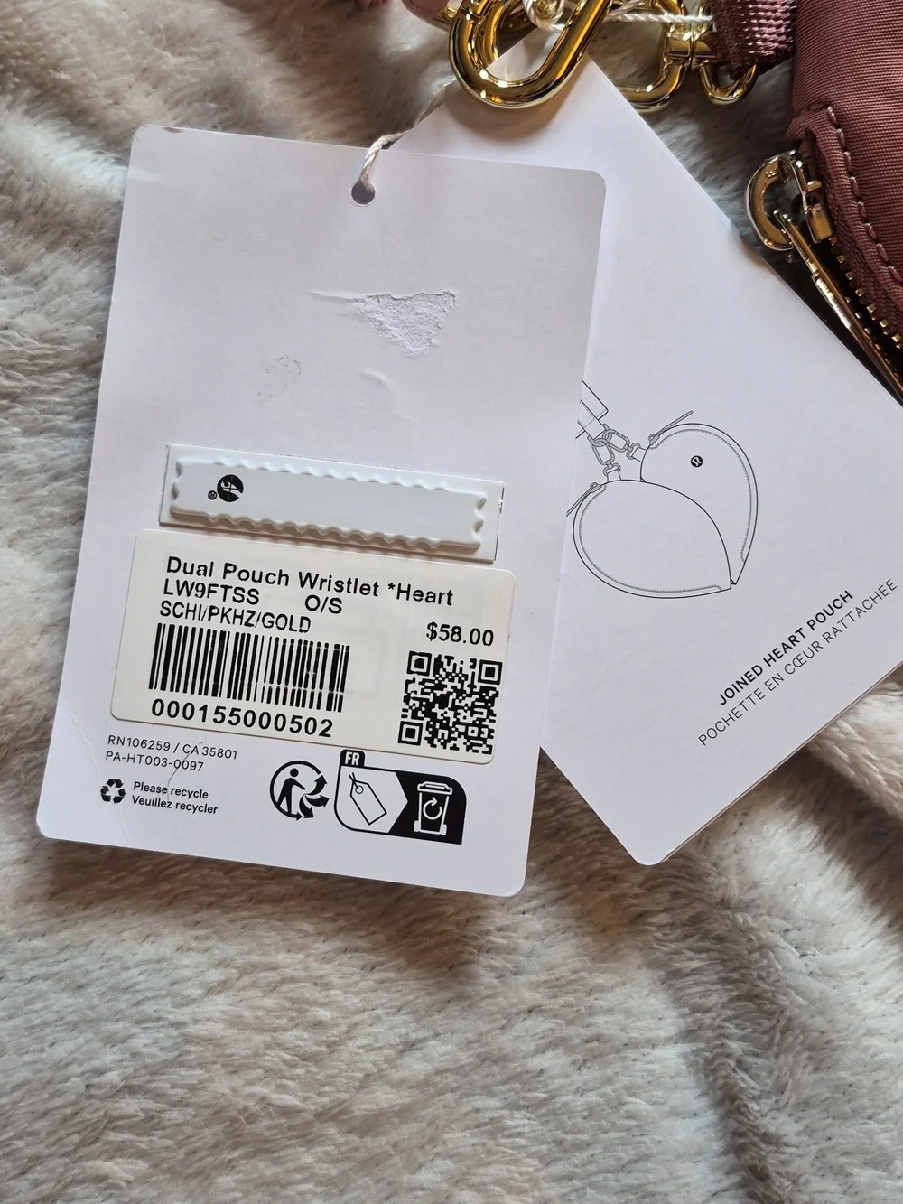 Lululemon Dual Pouch Wristlet Heart Spiced Chai NWT - Picture 5 of 12